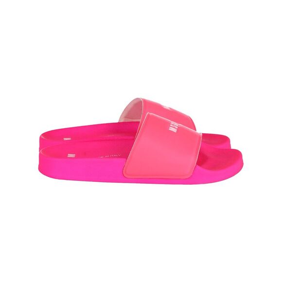 MSGM Flip Flops with a Micro Logo in Pink Rubber